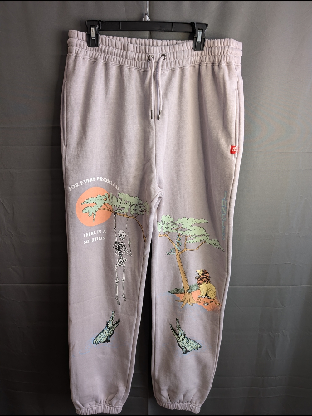 Graphic Joggers with Nature & Skeleton Artwork .. A